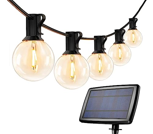 Brigros White - Catena Luminosa Esterno Con Pannello Solare, 27 Luci Da Esterno Giardino Solari, Luci Led A Basso Consumo Con 8 ModalitĂ