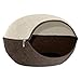 Furhaven Pet Cat Bed Furniture | Two-Color Round Felt Pet House Private Den Hideout Pet Bed for Cats & Small Dogs, Heather Brown/Cream, One Sizethumb 3