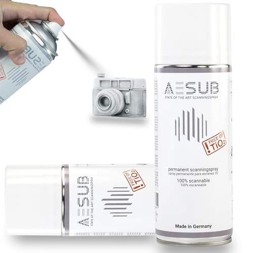 3D Scanning Spray for 3D Scanners - Ideal for Transparent & Reflective Highly Textured Surfaces Objects, Needs Cleaning, Enhances Scan Accuracy Efficiency, 400ml(13.53 US fl oz), White