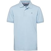Tommy Hilfiger Boys Short Sleeve Premium Pique Polo Shirt, Button Closure, Soft & Comfortable