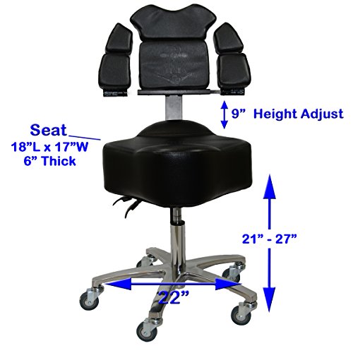 Brand New InkBed Patented Adjustable Ergonomic Chair Stool Chest Back