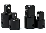 Bastex Impact Adapter and Reducer Set (4-Piece) for use with Impact Wrenches and Drills in Auto and Construction Work Set Adapter Sizes (3/8in. to 1/4) (1/2in. to 3/8) (3/8in. to 1/2) (1/4in. to 3/8)