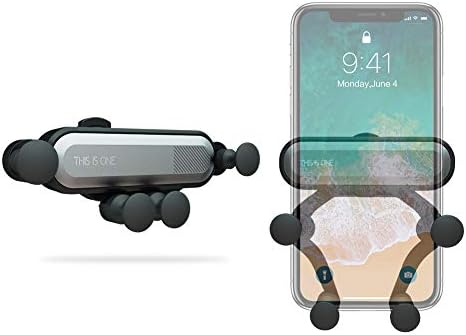 VELAGOL Cell Phone Holder for Car, Gravity Car Phone Mount Air Vent Universal Car Phone Holder Compatible for iPhone Xs MAX/XR/X/8/7/6, Galaxy S10/S10 Plus/S10e/8/S7 (Silver-01)
