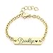 Personalized Dainty Baby Name Gold Bar Bracelet - Hypoallergenic - Custom Engraved Babies Name - Newborn to Children Sizes