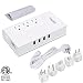 Voltage Converter Adapter Step Down 220V to 110V AC Output Rated Current 7A with 4 Smart USB Charging Ports White Powerjc primary