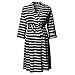 Crytech Women Striped Maternity Labor Delivery Robe 3/4 Long Sleeve Stripe Breastfeeding Nursing Nightgowns Gowns for Hospital Pregnancy Bathrobe Sleep Dress (Large, Black)thumb 4