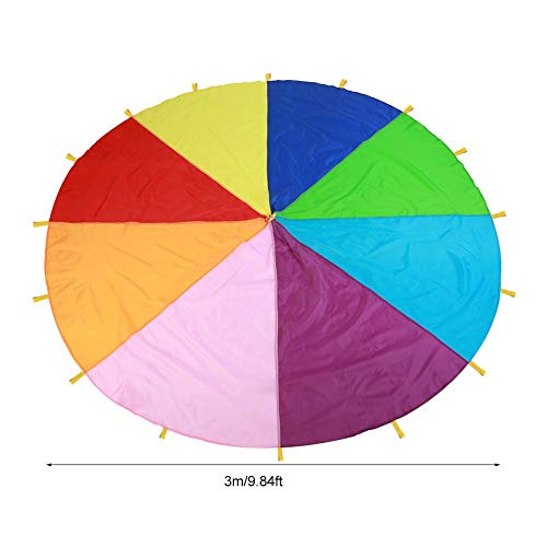 image for Fdit Play Parachute 16/24 Handles Rainbow Play Parachut Outdoor Teamwo