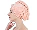 Fasting Drying Microfiber Hair Turban Towels for Women and Girls, 2 Pack Head Twist Towel Wraps Quick Dry Your Wet Hair after Bath Spa Shower (light orange+light purple)