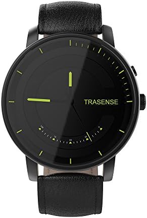 Quartz Watch Round Face Real Leather Band Bluetooth Water Resistant With Remote Camera Pedometer Call Text Alarm Clock Notification For Men Women Black