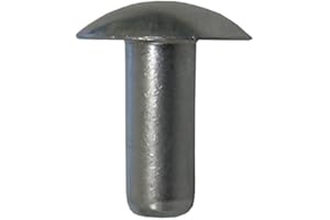 Hanson Rivet 1/8inches Diameter X 1/4inches Length, Solid 1100F Aluminum Brazier Head Rivet, Plain Finish (Pack of 1/2 LB - Approximately 872 Pieces)