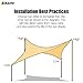 Asani Rectangle Sun Shade Sail | UV Blocking Patio Cover, Outdoor Sunshade Canopy | Weather-Resistant Fabric with Metal Hardware | Covering for Deck, Pool, Garden, Porch, Backyard (12' x 16')