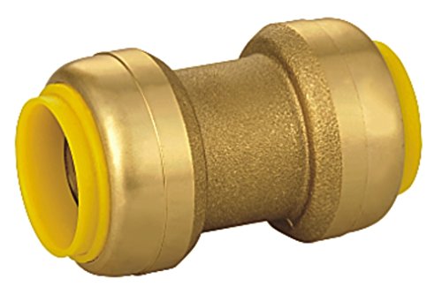 AB Brass Straight Push-to-Connect Coupling Fitting 1/2 In. x 1/2 In, Push-Fit Coupler (5-Pack) for Plumbing Fitting, Lead Free