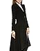 HaoDuoYi Women's Woolen Asymmetrical Swallowtail Open Front Long Trench Coat(M,Black)