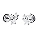 HIJONES Women's Stainless Steel Tiny Star Ear Piercing Earrings Hypoallergenic Studs Silver