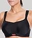 SYROKAN Women's High Impact Underwire Full Support Padded Mesh Active Sports Bra Black 42DD