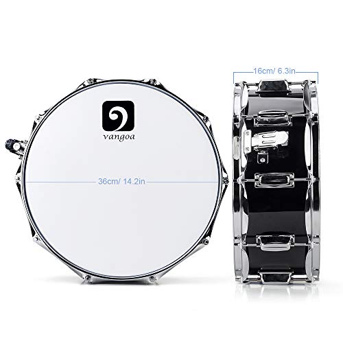 Vangoa Snare Drum Set, Student Snare Drum Kit with Stand, Drum Mute Pad