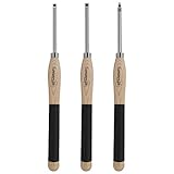 Savannah Carbide Turning Tool Large Size (3 Piece Set - All 3 Turning Tools) Includes Diamond Shape, Round and Square Turning Tools With Comfort Grip Handles