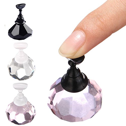 BQAN 1 Set Nail Tips Practice Stand Magnetic Stuck Crystal Holder Chessboard Design - Thumbnail 4