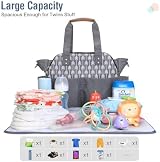 Lekebaby Nappy Changing Bag Satchel Grey Arrow Print Large Capacity view 4