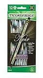 Ticonderoga Noir Black Wood-Cased #2 Pencils, Holographic Design, 12-Count Hang Tab Box (13970)