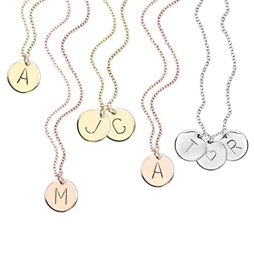Delicate Initial Disc Necklace 