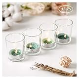 SUPREME LIGHTS &middot;2017&middot; Glass Votive Candle 12 Pack Tealight Holder, Clear