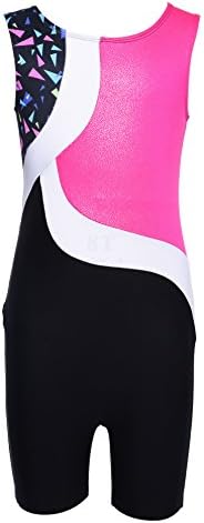 Ephex Girls' One-piece Sparkle Dancing Gymnastics Athletic Biketards Leotard 2-11Y