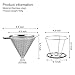Premium Stainless Steel Coffee Filter, Paissite Reusable Pour Over Coffee Dripper Cone With Non-slip Cup Stand and Brush, Paperless. Honeycomb Design