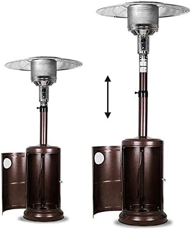 パティオヒータープロパン屋外パティオガスヒーター 屋外ガーデンparasoのための Btu自立テラスヒータープロパンガスの熱制御が容易 ブラウン Gas Natural 新着セール