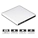 ROOFULL External DVD Drive USB 3.0 Slim Aluminum Portable CD DVD +/-RW Optical Drive Burner Writer Player for Windows 10 8 7 Laptop Computer Mac MacBook Pro Air iMac, Silver primary