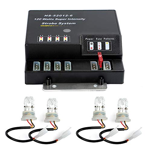 Hide A Way 80 Watt 4 HID Bulbs Emergency Hazard Warning Hide-a-way Headlight Strobe Light Kit System for Vehicle Truck (4 HID Bulbs)
