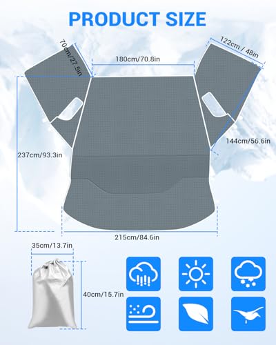 SUPAREE Ducato Sunshade Thermal Insulation Tarpaulin Ducato Windshield Camping Car Outdoor UV Blocking Winter Anti Hail for X250/290 2006-2022