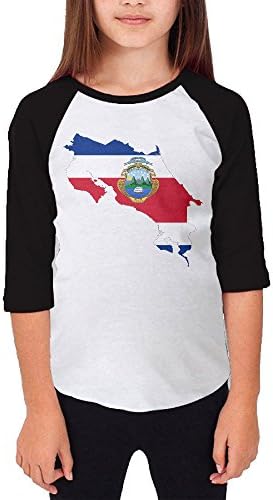 Tishop COSTA FLAG Teenager Girl Round Collar Raglan Tshirt Black XL