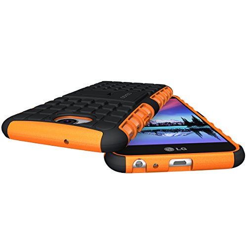 LG X Charge Case, LG Fiesta 2 LTE Phone Case, LG Fiesta LTE Case, LG X Power 2 (2017) Case, OEAGO [Shockproof] [Impact Protection] Tough Rugged Dual Layer Protective Case with Kickstand - Orange - Thumbnail 6