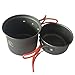 REDCAMP Camping Cookware Mess Kit,800/1200ml for 1-2 Person Ultralight & Foldable Backpacking CookSet, Free Sporks/Tripod