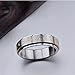 HIJONES Men's Stainless Steel Buddhist Gold Mantra Pattern Spinner Lucky Ring Size 11