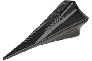 Edward Tools Diamond Wood Splitting Wedge - 4 LB Steel 4 Way Log Splitter - Torpedo/Grenade Wedge Design Splits Firewood into