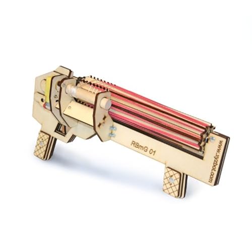 Rubber Band Machine Gun - Rapid Fire - Shoots Up to 10 Rounds Per Second - Ultimate Office Warfare - Made in Colorado, USA Toys & Games, Arts & Crafts, Craft Kits, Wood