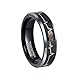Greenpod 6mm 8mm EKG Heartbeat Wedding Band Silver Black Tungsten Carbide Ring for Men Women Color Changing Comfort Fit Size 4-15