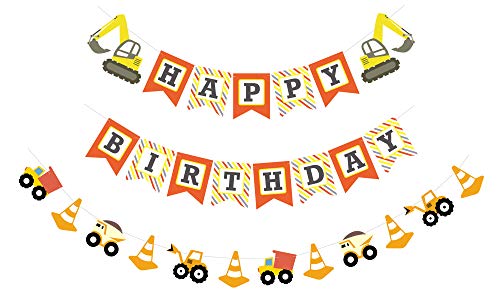 5 Construction+Birthday+Bunting+Excavator+Decoration