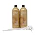 Bundle -4 items : Redken All Soft Shampoo and Conditioner Set, 33.8 Oz 1 Liter & Liter Pumps (2)