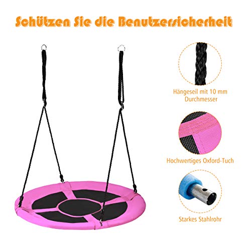 DREAMADE Nestschaukel Garten Schaukel höheverstellbar für In- und Outdoor, Tellerschaukel Rundschaukel Hängeschaukel für… – Bild 5