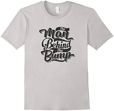 Mens The Man Behind The Bump T-Shirt Large Silver