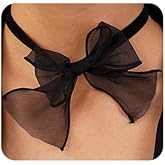 Chargances Black Lace Choker Fashion Bow-knot Necklace for Women Soft Velvet Suede Choker Tie Cravat Jewelry Gift