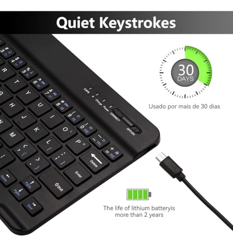 Capa + Teclado Bluetooth + Mouse Para Samsung Galaxy Tab A9+(2023) / A11+ (2025)