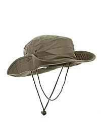 MG Men's Brushed Cotton Twill Aussie Side Snap Chin Cord Hat