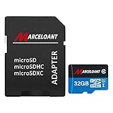 TF Card 32GB, Marceloant Micro SD Memory Cards Class 10 microSDHC UHS-I Card with Adapter, Black/Blue, Standard Packaging