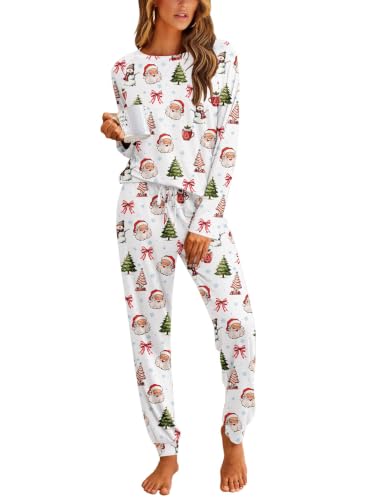 Ekouaer Pajamas Womens Long Sleeve Pj Set 2 Piece Loungewear Soft Sleepwear at Amazon