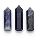 CrystalTears 4pcs Healing Crystal Single Point Wand 35mm Polished Tumbled Stone Decor- Amethyst/Clear Quartz/Rose Quartz/Sodalite