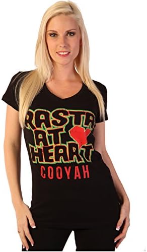 Cooyah Rasta T-Shirt Vintage Shirt Casual Reggae Top Jamaican V Neck Made In USA (Large, Black 3)